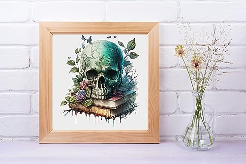 Moohue Stamped Cross Stitch Kits for Adults Clearance Skull 14CT Pre Printed Cross Stitch Kits for Beginners (Skull 3) - color: Skull 3