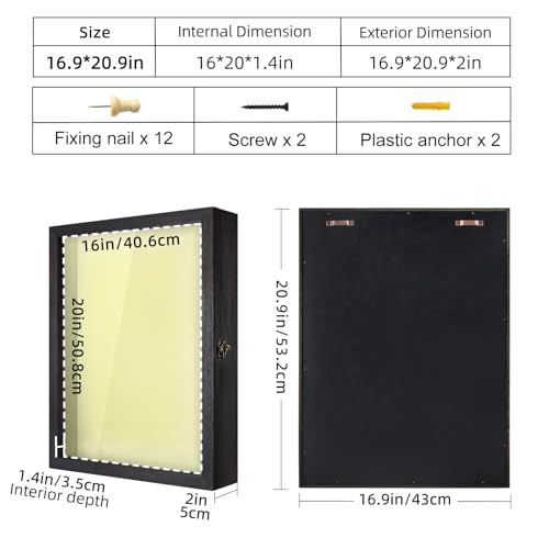 TJ.MOREE Extra Large Shadow Box 16x20 Display Case Picture Frame Black - color: Black, size: 16x20
