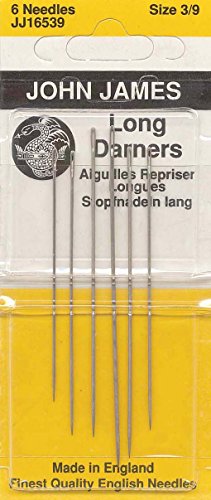 Colonial Needle 6 Count John James Long Darners Assorted Needles, Size 3/9