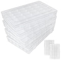 Guyuyii 4 Pack 36-Grid Plastic Clear Organizer Box with Adjustable Dividers - size: 4 Pack 36 Compartments