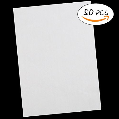 50 Pcs Carbon Transfer Paper Tracing Paper 11.7"×8.3" for Transfer Pattern on Wood, Paper, Canvas (White) - color: White