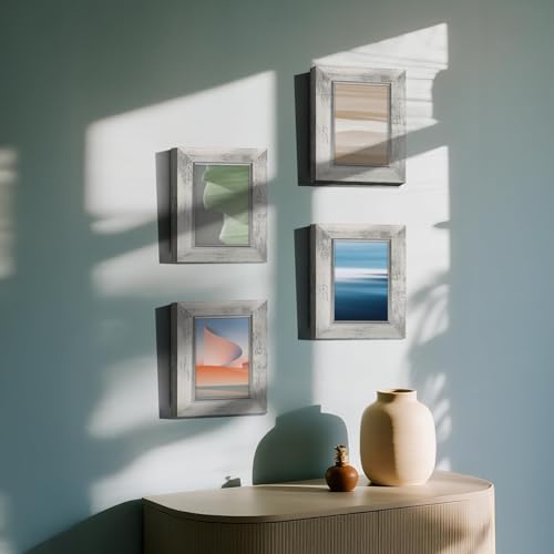 XUANLUO 4x6 Picture Frames Set of 4,Rustic Retro Photo Frame(White) - color: White-4pcs, size: 4×6 inch