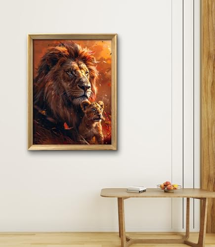 Leczany Cross Stitch Patterns Stamped Kit for Beginners | Embroidery Supplies DIY Craft Kit Needlepoint for Adults Starter | 11CT, 3 Strands | Male Lion 15.8x21.3 inches - color: 11CT Stamped kits, Male Lion 15.8x21.3 inches