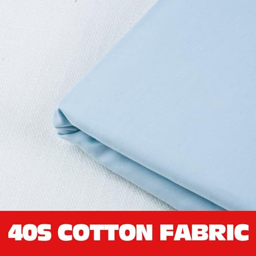 100% Light Blue Cotton Fabric for Sewing by 3 Yards, 59”Width Quilting Fabric Medium Weight 5.8 oz, Muslin Fabric by The Yard, Embroidery Cloth - color: Light Blue, size: 3yards