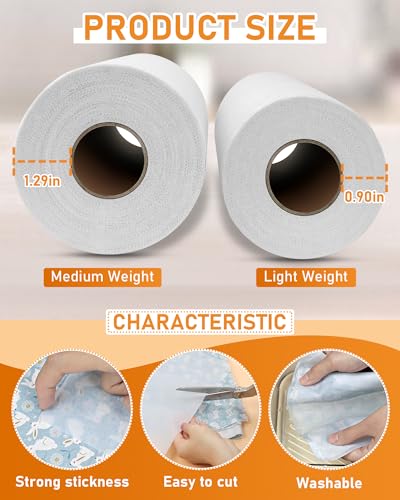 PLANTIONAL11.6"x30yd Medium Weight Non-Woven Fusible Interfacing for Sewing - color: White, size: Medium Weight