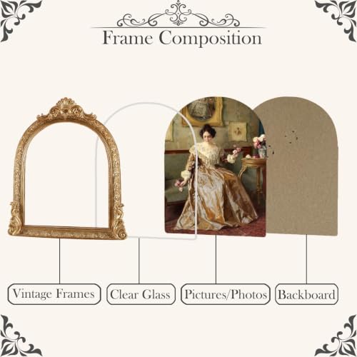 Vintage Picture Frames 8x10 Ornate Bronze Antique Picture Frames for Wall and Tabletop Vintage Photo Frame Victorian Home Decor Gallery Wall Decor in Arch Shape - color: Bronze, size: 8x10