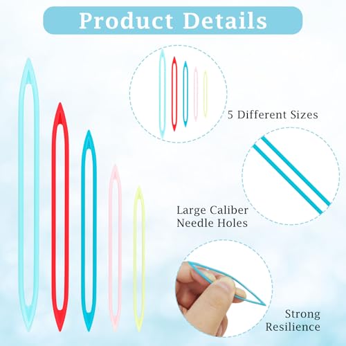 10 Pcs Large Eye Finishing Needles,Plastic Yarn Needles for Sewing Weaving in Ends Tapestry/Darning/Crochet Needle for Thick Bulky Yarn Sewing Knitting Weaving Supplies Accessories (Random Color)