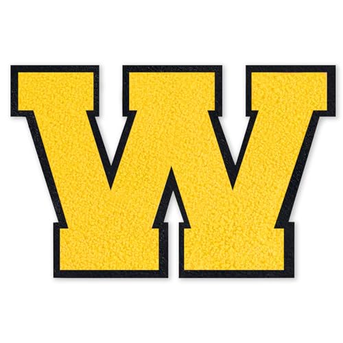 6 Inch Varsity Letter Patches Yellow Iron On Letters - color: Yellow, size: W