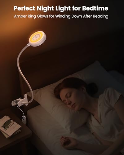 Glocusent 72 LED Desk Lamp for Dorm,Amber Night Light with Remote Control - color: White with Remote