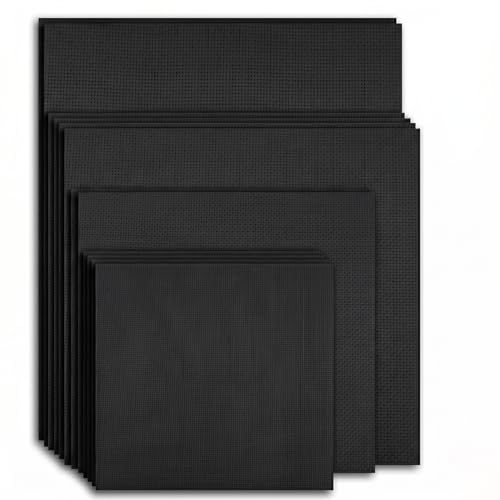 14 CT Aida Cloth for Cross Stitch,12PCS Pre-Cut Cross Stitch Fabric - color: Black