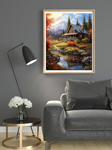 14CT Counted Cross Stitch Kits for Adults Mountain Flowers Advanced Stamped Cross Stitch Kits for Adults (Mountain 3) - color: Mountain 3