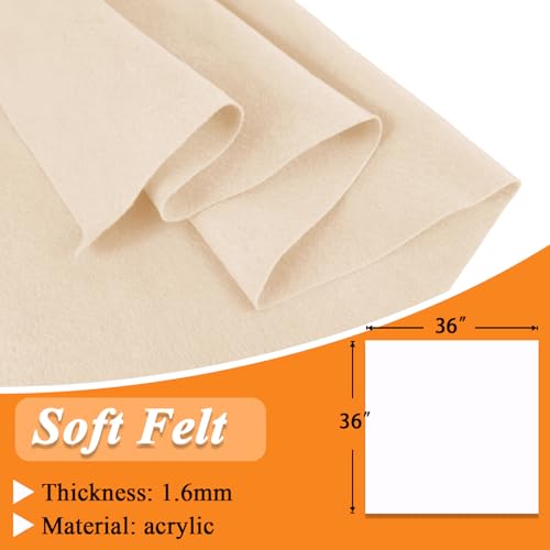 IONTACH 36" X 36" Soft Felt Fabric 1.6mm Thick (Apricot Nude) - color: Apricot Nude, size: Soft - 36" X 36"