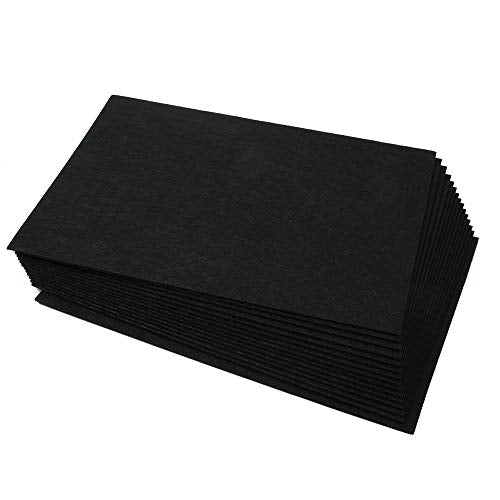 Polyester Felt Sheet Stiff 15 Sheets 20 x 30 cm(7-7/8 X 11-7/8 in 5/64 in Thick) (Black) - color: Black