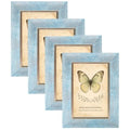 XUANLUO 4x6 Picture Frames Set of 4,Rustic Retro Photo Frame(Blue) - color: Blue-4pcs, size: 4×6 inch