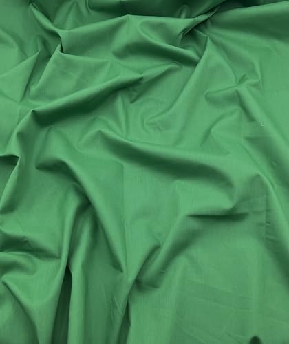 EOVEA - Cotton Polyester Fabric by The Yard – 60" Wide Broadcloth Fabric, Soft, Lightweight & Breathable Material for Lining, Curtains, Bedding, Skirts, Sewing Projects (Kelly Green, 1 Yard) - color: Kelly Green, size: 1 Yard
