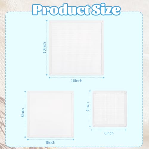 3 Pcs Blank Needlepoint Canvas 18 Mesh with Ivory Bias Tape Edge - color: Ivory