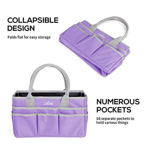 JJRING 600D Nylon Craft & Art Organizer Tote Bag With Pockets, Purple - color: Purple, size: Small