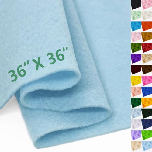 Baby Blue Felt Fabric 36" X 36"(1 Square Yard) 1.6mm Thick Soft Felt Sheet - color: Baby Blue