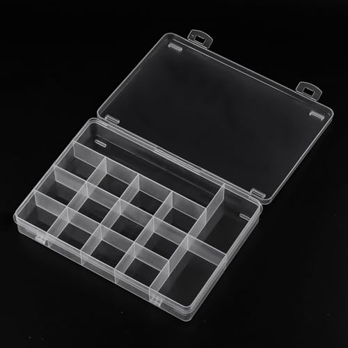 SUTOKAKA 15 Grids Plastic Organizer Storage Box for Jewelry - size: 15