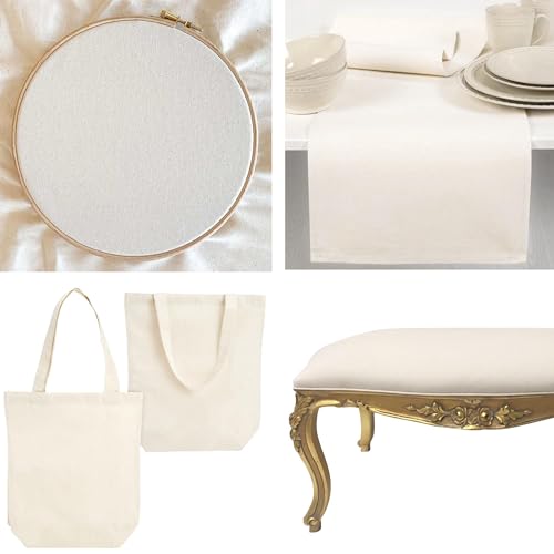 Barcelonetta | Canvas Fabric | Cotton Duck | Heavy | Natural 10oz | 62'' Wide | Arts & Crafts, Backings, Covers, Placemats (4 Yard) - color: Natural 10oz, size: 4 Yard