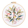 IUHUI Embroidery Kit for Beginners Adults - 26 Floral Letters Easy Patterns, DIY Hand Stitching Embroidery Set with Hoop (Flower and Grass Letter B) - color: Flower and Grass Letter B