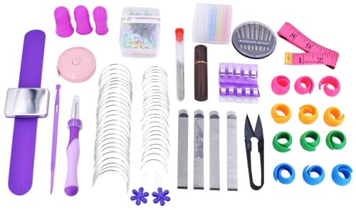 Hand Sewing Complete Kit | Featuring THIK-Grip Thimble [3 Sizes] | Including Needles (105) - Fabric Clips (10) - Pins (100) & Many More Supplies - color: THIK-Grip Thimbles - COMBO, size: All Sizes Included