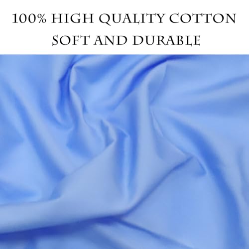 Sky Blue Cotton Fabric 1 Yard, 100% Natural Cotton Poplin Fabric by The Yard, 59 Inches Wide Lining Fabric for Sewing Apparel Cloth Hard-Wearing & High-Density Embroidery Quilting, Sewing Material - color: Sky Blue, size: 1Y