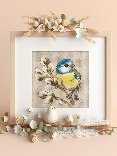 RIOLIS 2244 Titmouse Counted Cross Stitch Kit 4 x 4 in - style: Titmouse 2244