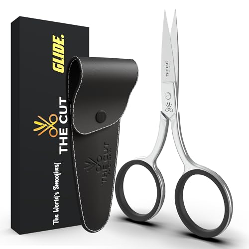 The Cut Factory® Precision Facial Hair Scissor Premium Stainless Steel Grooming Tool for Eyebrows, Mustache & Beard One Tool, All Power – No Fillers, (1x scissors only)
