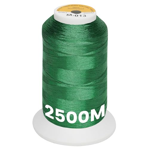 New brothread Metallic Embroidery Machine Thread - Christmas Green M-013 - color: 2500M Single Spool Christmas Green M-013