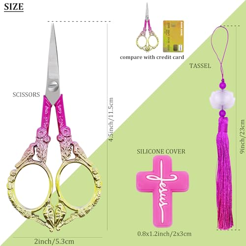 4.5" Professional Stork Scissors, Stainless Steel Shears with Cover - style: Modern
