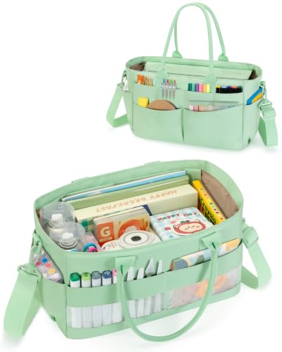 Marscamd Craft Organizer Tote Bag, Art Supply Caddy, Green - color: Green