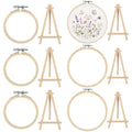 Novabright 12 Pcs Mini Bamboo Embroidery Hoops with Triangle Display Stand - size: Mini