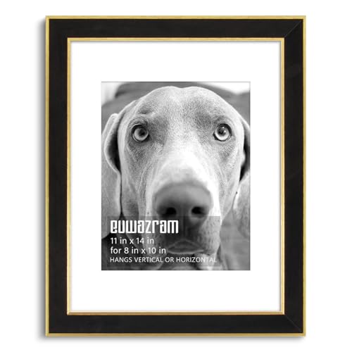 Suede 11x14 Frame - Single Frame, Elegant Black 11 x 14 Poster Frame with Mat for 8x10, 11x14 Picture Frames for Artwork, Puzzles, Photos, and Movie Posters - color: Black, size: 11" x 14" / 8" x 10" mat