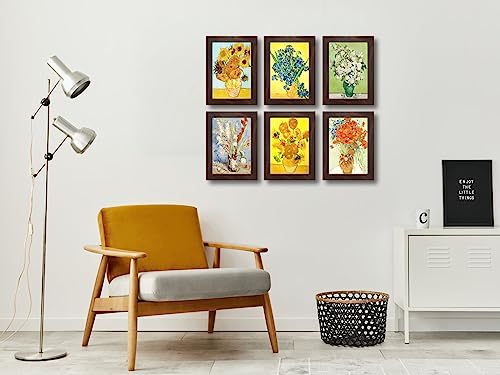 5X7 Picture Frame Set of 6 with Real Glass for Pictures 4x6 with Mat or 5x7 Without Mat,Wall or Tabletop Gallery Photo Frames in Walnut - color: Walnut, size: 5x7(set of 6)