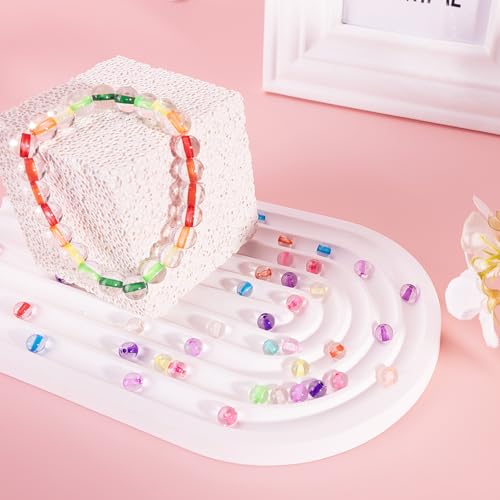 XSEINO 24 Colors 1200PCS Core Filled Glass Beads Kit 6mm DIY Craft Beads - color: Color Core Series