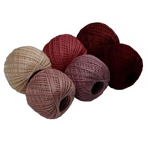 KCS Mercerized Pearl Cotton Thread Size 8 Crochet Needlework Embroidery Threads Ball (6, 03) - color: 03