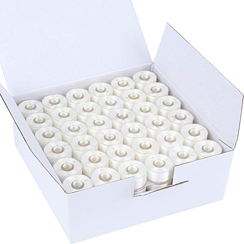 New brothread 144pcs Size A SA156 Prewound Bobbin Thread -White - color: White SA156 60WT
