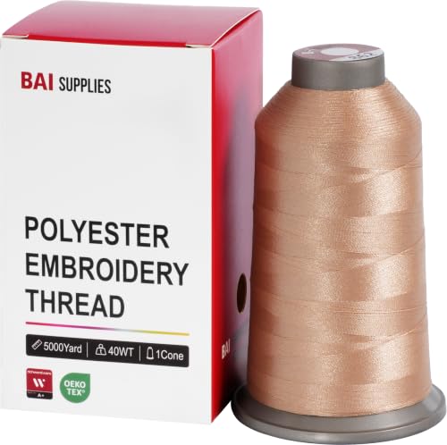 BAI Polyester Embroidery Machine Thread 5000 Yards Champagne Beige+862 - color: Champagne Beige+862