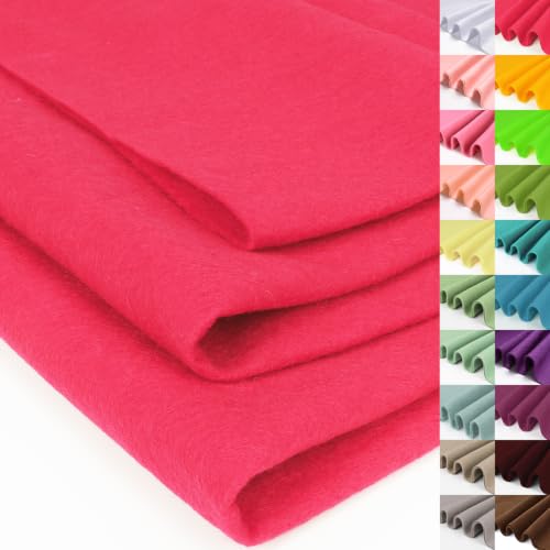 XSEINO Neon Red Large Felt Fabric 72" X 36 "(2 Square Yards),1.4 mm Thick - color: Neon Red