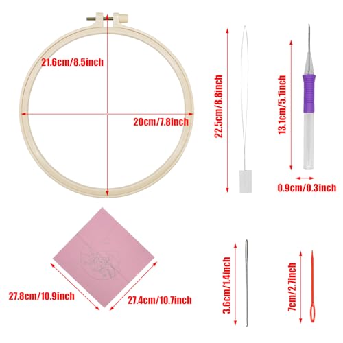 Allazone 3 Set Punch Needle Embroidery Kits, Punch Needle Kits for Adults Beginner, Punch Needle Tool with Punch Needle Cloth, Yarns and Sewing Needles (Sunset and Mountains) - color: sunset