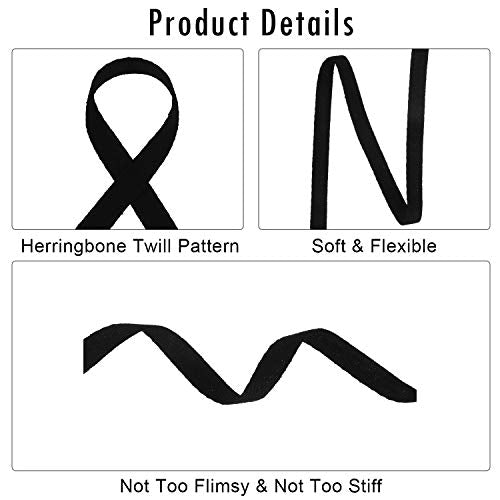 Willbond 100% Cotton Twill Tape 1/2 Inch X 25 Yards Herringbone,None - color: Black, size: 1/2 Inch, 27 Yards