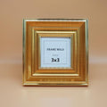 3x3 Gold Picture Frame, Real Glass, MDF, Black Backing, Wall/Tabletop - color: Gold, size: 3x3