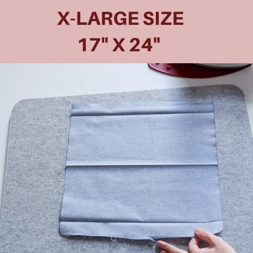 Madam Sew Natural Wool Pressing mat for Quilting |100% Wool Felt Ironing Pad | Wool Ironing Mat for Quilters,Crisp Seams on Quilt Blocks,Sewing Projects & Embroidery- Ironing mat for Sewing XL17”x24” - size: 17” x 24”