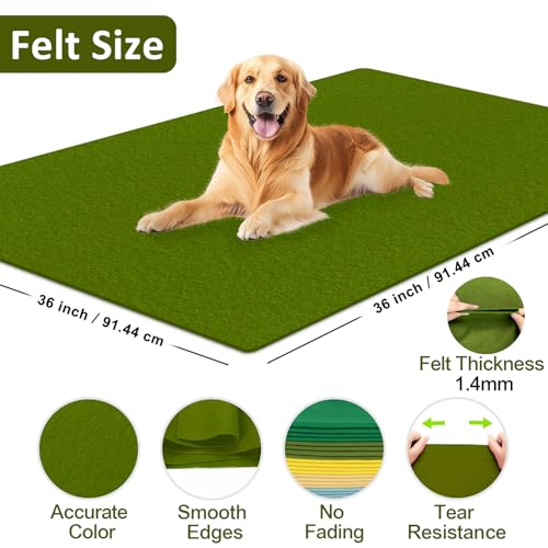 Campsite Green Fabric Sheet 36" X 36", 1.4mm Thick Large Soft Durable Flexible Craft Felt by The Yard, Nonwoven Fabric for DIY Sewing, Arts and Crafts, Decoration Projects - color: Campsite Green, size: Cut by the yard
