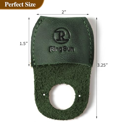 Ringsun Thumb Guard Wood Carving Tools, Leather Finger Protector, Handmade Carpenter Working Carving Kit Accessories Green - color: Green