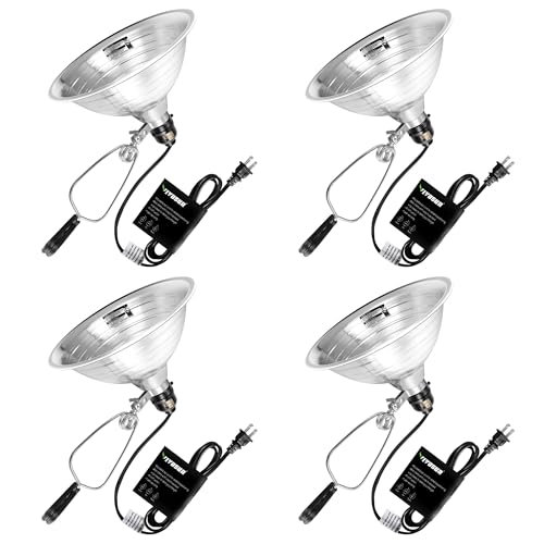 VIVOSUN 4 Pack Clamp Lamp Light with Detachable 8.5 Inch Aluminum Reflector - size: 8.5 Inch-4 Pack