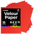 Hygloss Velour Paper 8.5 x 11, Soft Flocked Craft Paper, 10 Sheets Orange - color: Orange