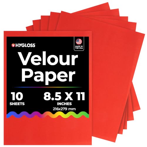 Hygloss Velour Paper 8.5 x 11, Soft Flocked Craft Paper, 10 Sheets Orange - color: Orange