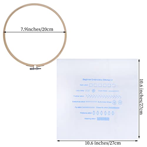Lystaii Beginners Embroidery Stitch Practice kit, 3 Sets Embroidery Kit for Beginners to Learn 30 Different Stitches for Craft Lover Easy to Follow with Instructions Embroidery Skill Techniques